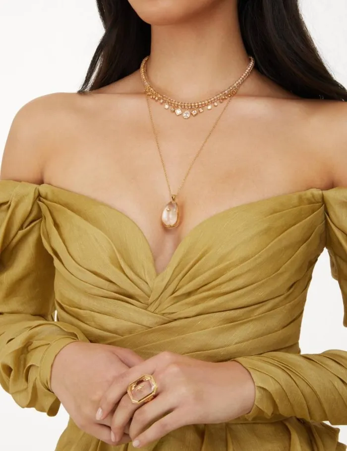 Zimmermann Necklaces Crystal Pebble Necklace Goldtransparent Quartz 8211 Women
