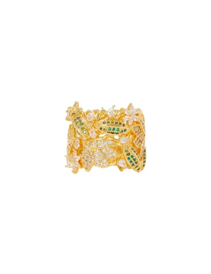 Zimmermann Rings Zimmermann Bloom Band Ring Goldgreen 8211 Women