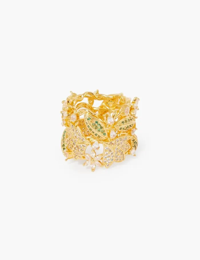 Zimmermann Rings Zimmermann Bloom Band Ring Goldgreen 8211 Women