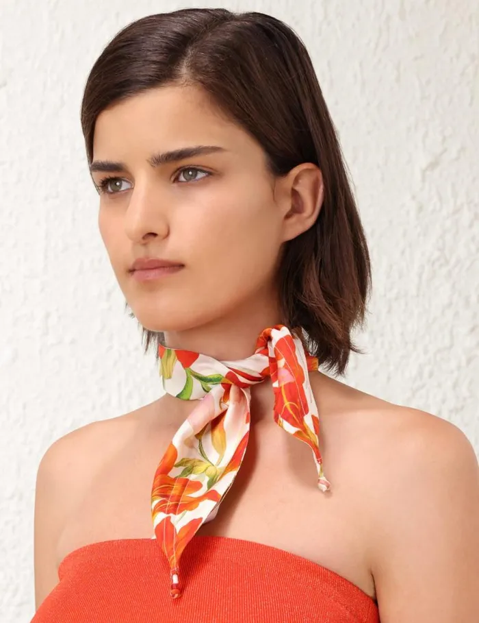 Zimmermann Scarves Flower Neck Scarf Red Lily 8211 Women