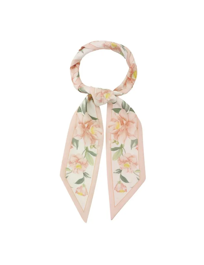 Zimmermann Scarves Printed Silk Ribbon Scarf Ivory Camellia 8211 Women