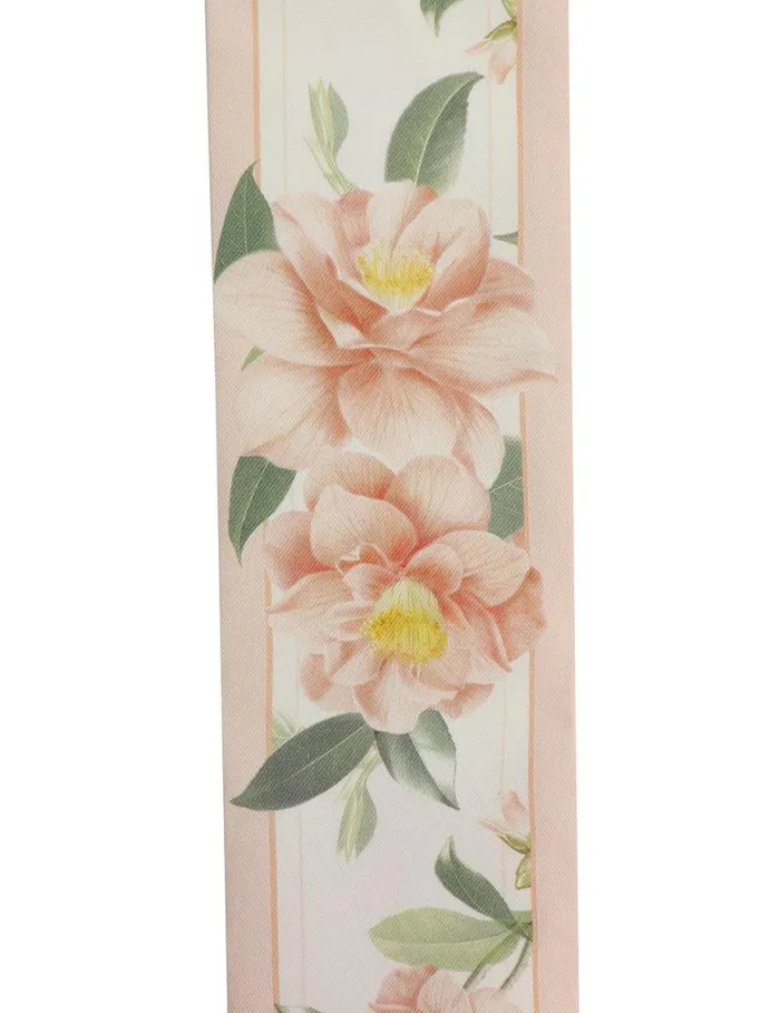 Zimmermann Scarves Printed Silk Ribbon Scarf Ivory Camellia 8211 Women