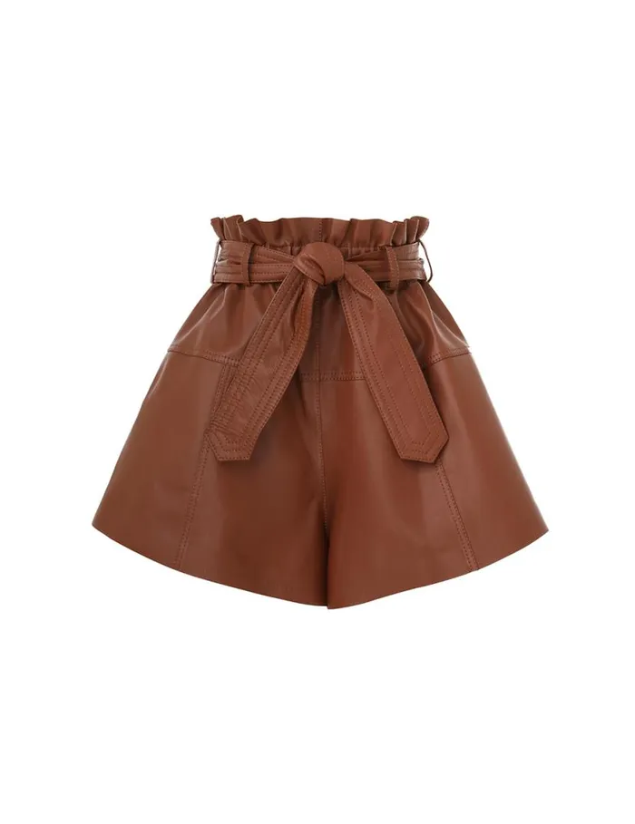 Zimmermann Shorts and Pants Harmony Leather Short Toffee 8211 Women