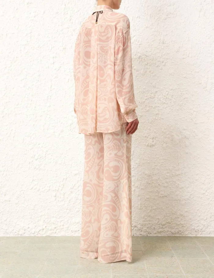 Zimmermann Shorts and Pants Matchmaker Flare Pant Pinkcream Abstract Musical 8211 Women