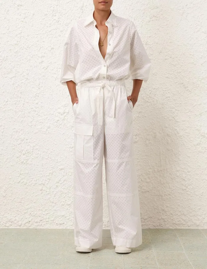 Zimmermann Shorts and Pants Natura Burnout Cargo Pants Ivory 8211 Women
