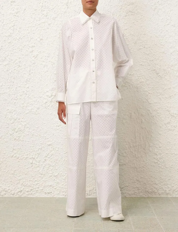 Zimmermann Shorts and Pants Natura Burnout Cargo Pants Ivory 8211 Women