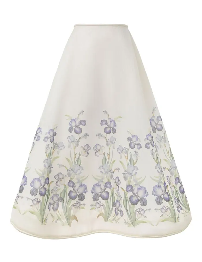 Zimmermann Skirts Natura Flare Skirt Blue Iris 8211 Women