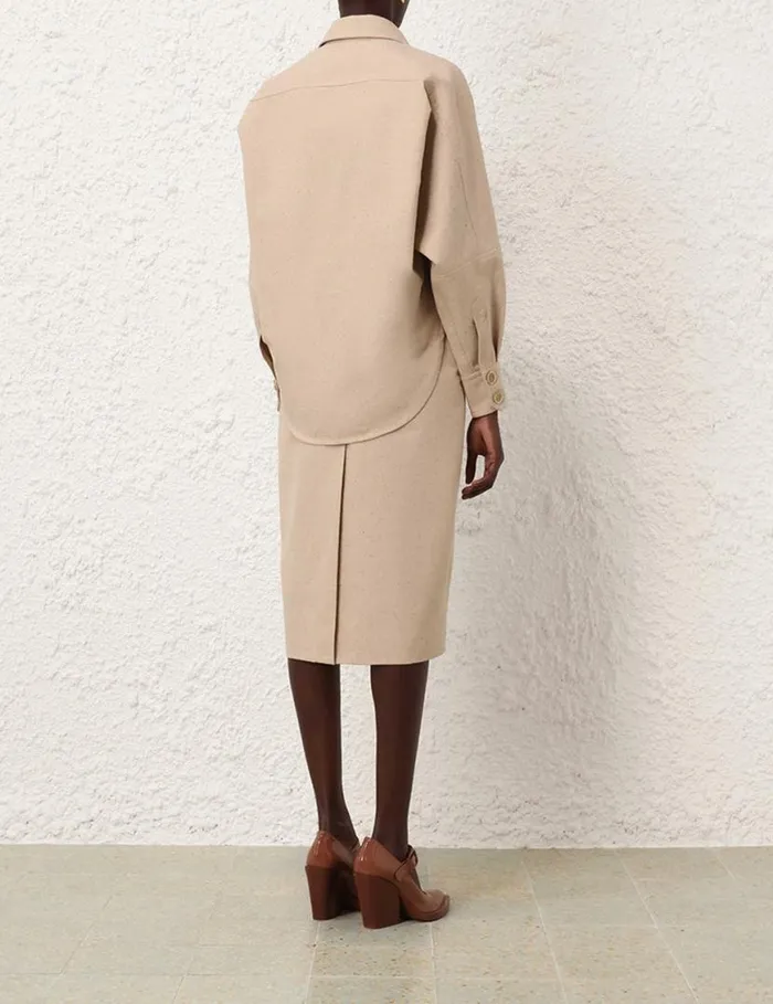 Zimmermann Skirts Natura Pencil Skirt Natural 8211 Women