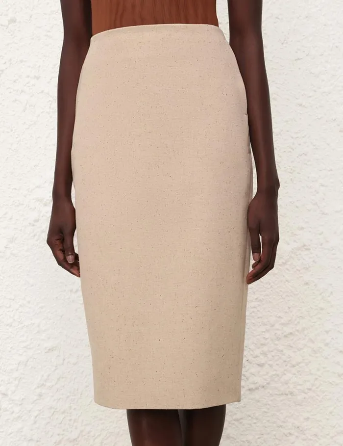 Zimmermann Skirts Natura Pencil Skirt Natural 8211 Women