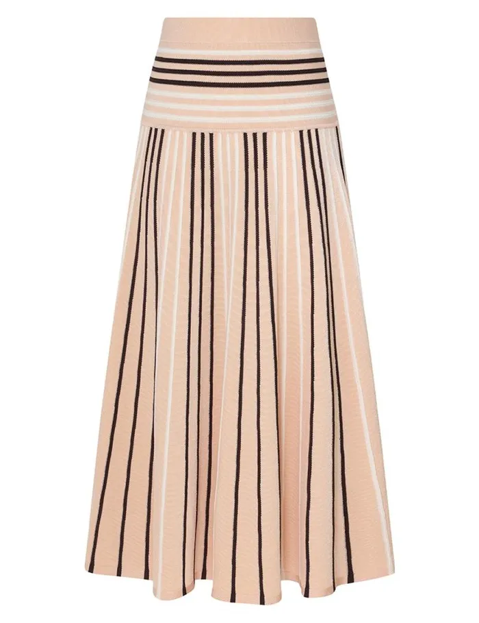 Zimmermann Skirts Natura Stripe Midi Skirt Multi 8211 Women