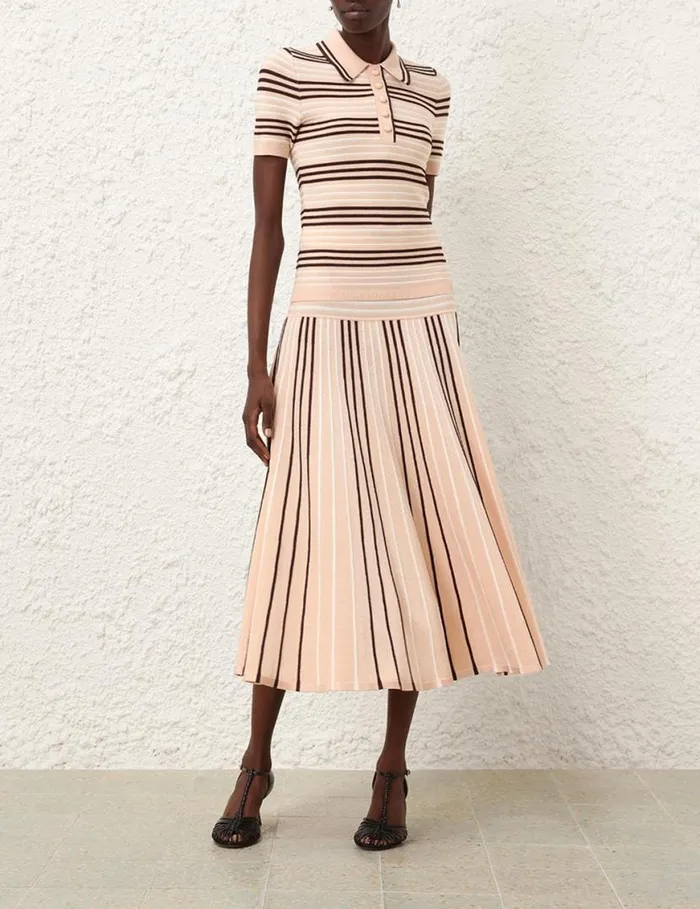 Zimmermann Skirts Natura Stripe Midi Skirt Multi 8211 Women