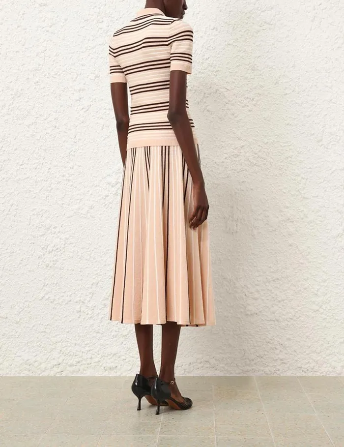 Zimmermann Skirts Natura Stripe Midi Skirt Multi 8211 Women