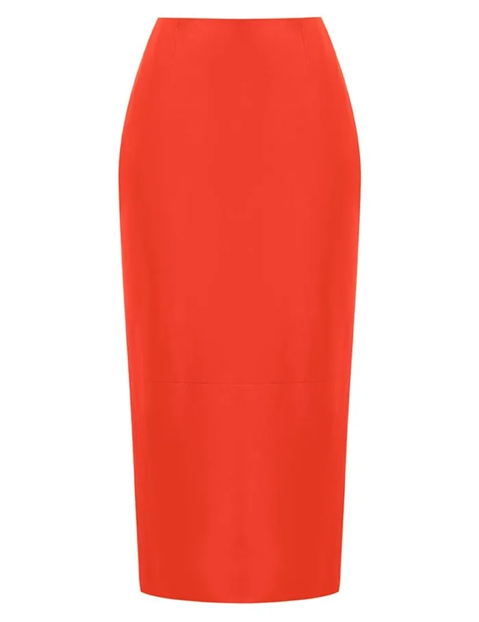 Zimmermann Skirts Tranquillity Leather Skirt Tomato 8211 Women