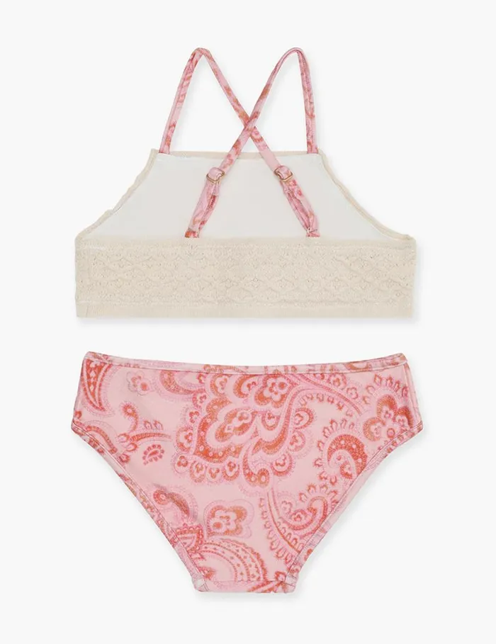 Zimmermann Swimwear Ottie Crochet Bikini Pink Paisley 8211 Kids