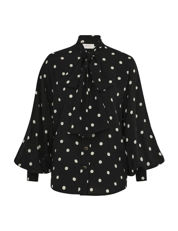 Zimmermann Tops Batwing Blouse Black W Cream Dot 8211 Women