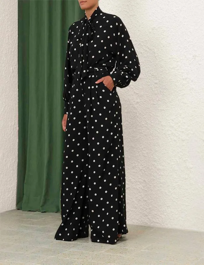 Zimmermann Tops Batwing Blouse Black W Cream Dot 8211 Women
