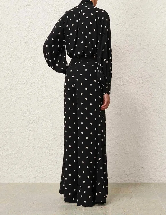 Zimmermann Tops Batwing Blouse Black W Cream Dot 8211 Women