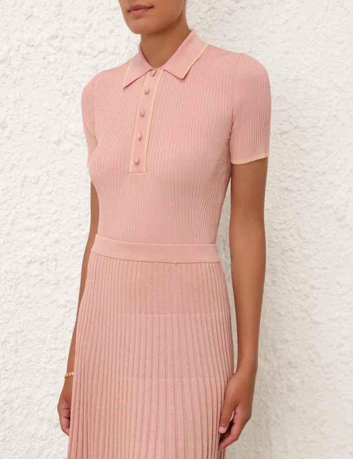Zimmermann Tops Metallic Polo Peach 8211 Women
