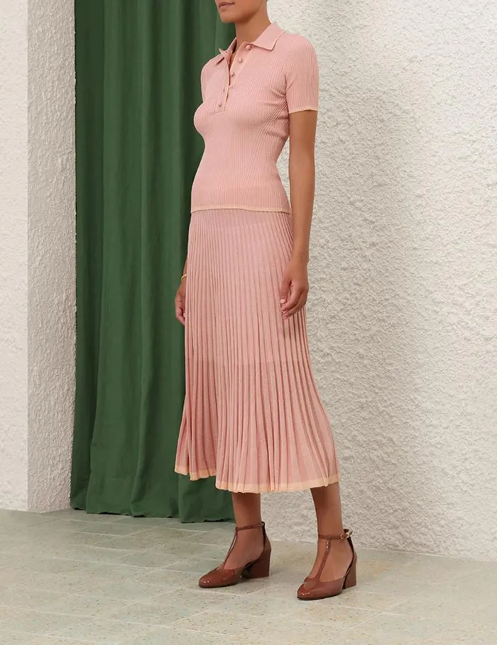 Zimmermann Tops Metallic Polo Peach 8211 Women