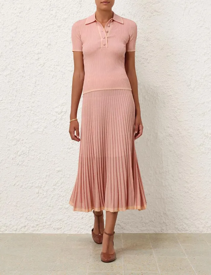 Zimmermann Tops Metallic Polo Peach 8211 Women