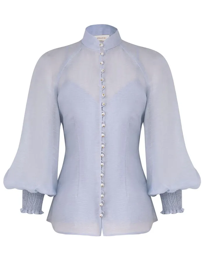 Zimmermann Tops Natura Blouse Lilac Blue 8211 Women