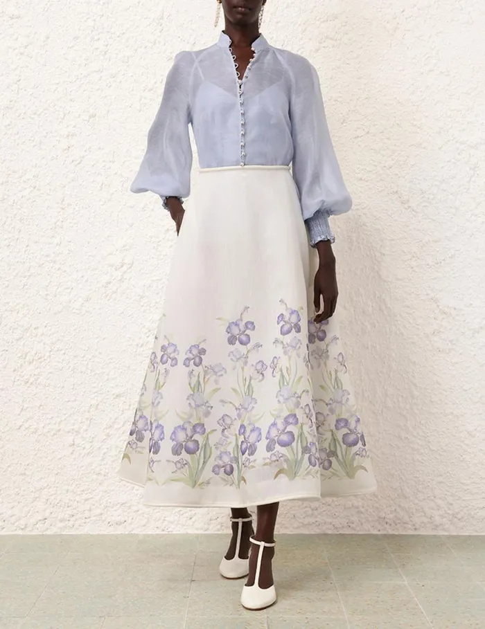 Zimmermann Tops Natura Blouse Lilac Blue 8211 Women