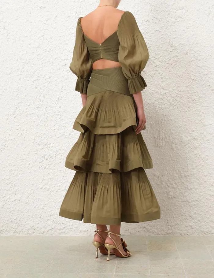 Zimmermann Tops Pleated Bodice Olive 8211 Women