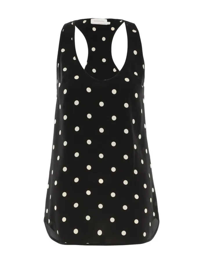 Zimmermann Tops Tank Black W Cream Dot 8211 Women
