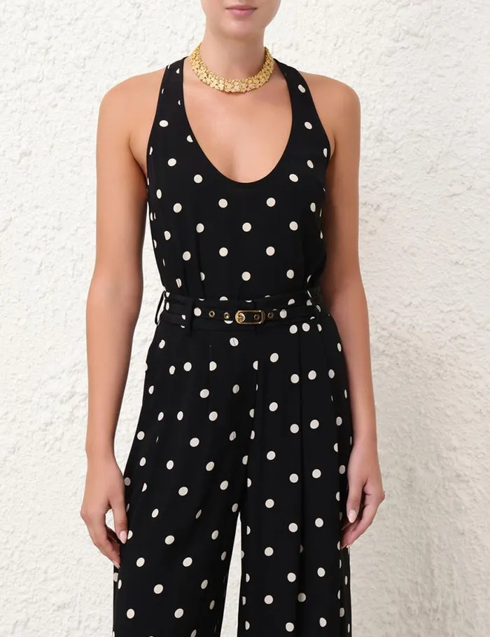 Zimmermann Tops Tank Black W Cream Dot 8211 Women