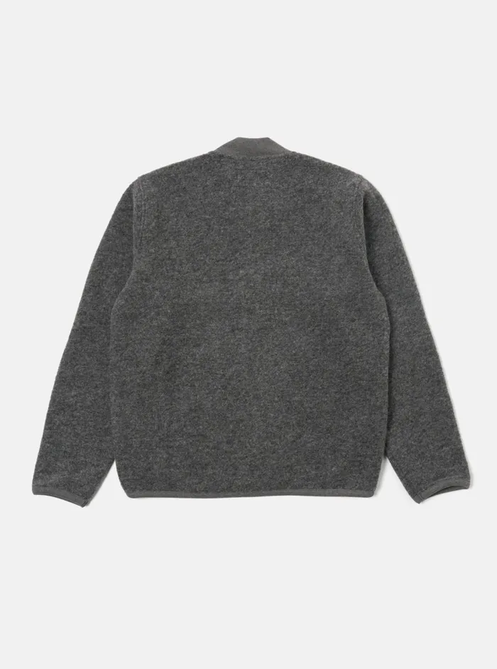 Zip Bomber In Grey Marl Wool Fleece Men Universal Works Fleece