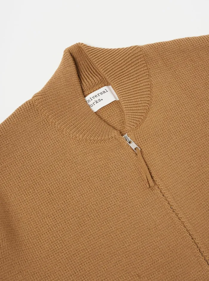 Zip Knitwork Jacket In Sand Merino Knit Men Universal Works Cardigans