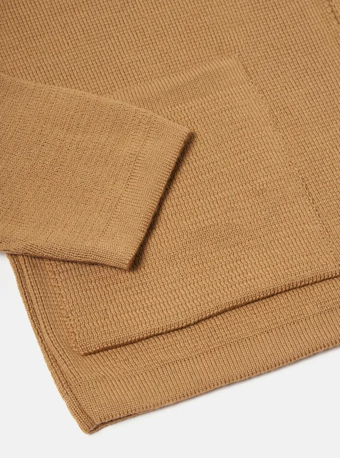 Zip Knitwork Jacket In Sand Merino Knit Men Universal Works Cardigans
