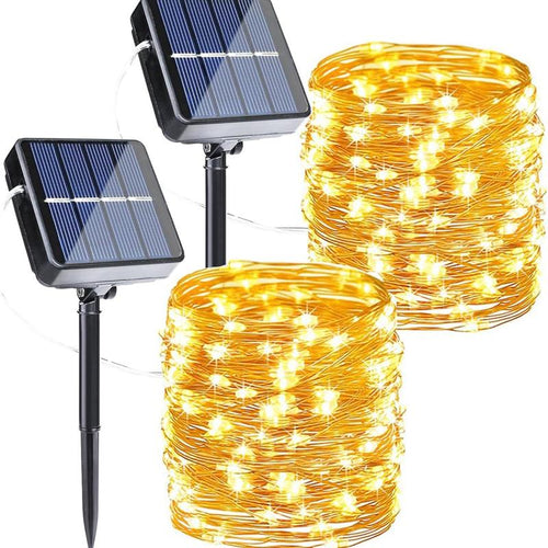 2-Pack Solar Outdoor String Lights, 80FT 240 LED Waterproof Fairy Lights with 8 Lighting Modes for Garden, Patio & Party Decor