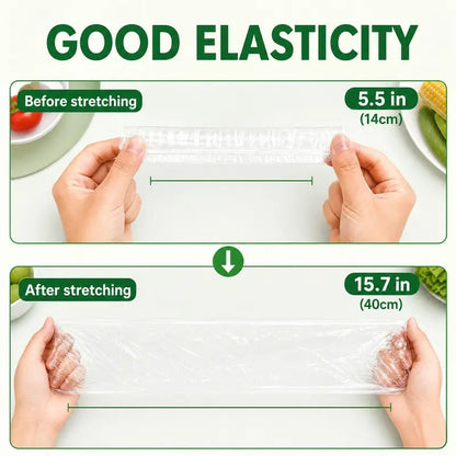 100PCS Disposable Stretch Food Covers, Elastic Bowl & Plate Covers, Self-Sealing Fresh-Keeping Wraps for Food Storage, Refrigerator & Home Use