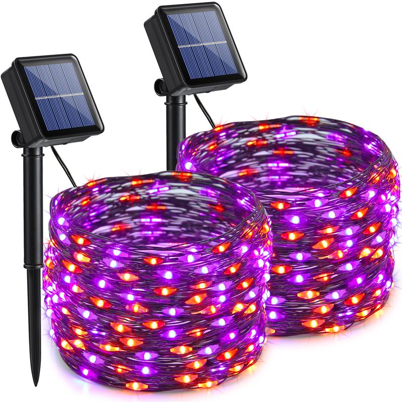 2-Pack Solar Outdoor String Lights, 80FT 240 LED Waterproof Fairy Lights with 8 Lighting Modes for Garden, Patio & Party Decor