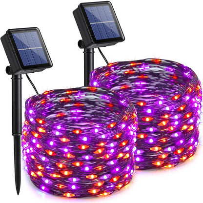 2-Pack Solar Outdoor String Lights, 80FT 240 LED Waterproof Fairy Lights with 8 Lighting Modes for Garden, Patio & Party Decor