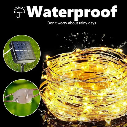 2-Pack Solar Outdoor String Lights, 80FT 240 LED Waterproof Fairy Lights with 8 Lighting Modes for Garden, Patio & Party Decor