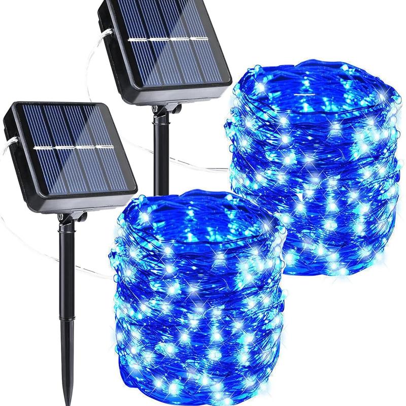2-Pack Solar Outdoor String Lights, 80FT 240 LED Waterproof Fairy Lights with 8 Lighting Modes for Garden, Patio & Party Decor