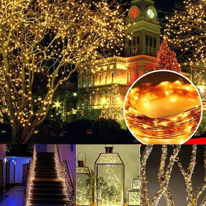 2-Pack Solar Outdoor String Lights, 80FT 240 LED Waterproof Fairy Lights with 8 Lighting Modes for Garden, Patio & Party Decor