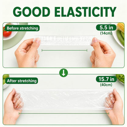 100PCS Disposable Stretch Food Covers, Elastic Bowl & Plate Covers, Self-Sealing Fresh-Keeping Wraps for Food Storage, Refrigerator & Home Use