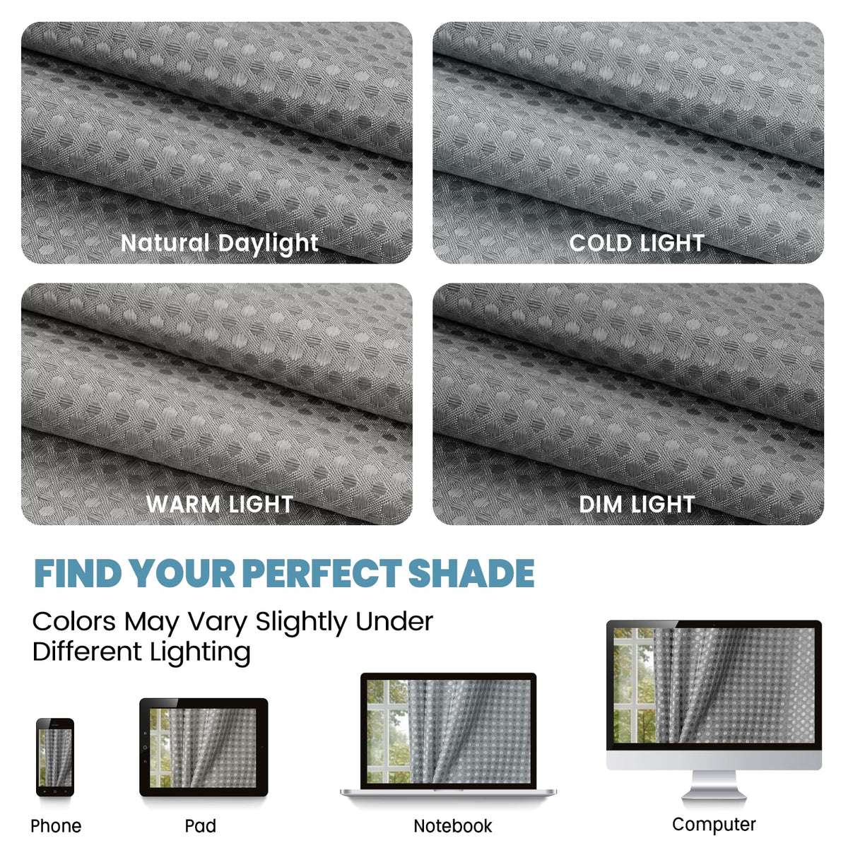 Washable Waffle Weave Shower Curtain with Snap-In Liner, Waterproof Double Layer Bathroom Curtain 71 x 74 Inch