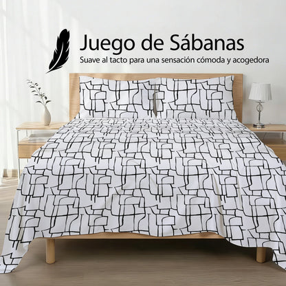 Printed Breathable Microfiber Sheet Set Adjustable Fitted Sheet 30 cm Pillowcases Set 3 4 Pieces Bed 90 105 135 150 180 Soft Washable Daily Use Various Designs