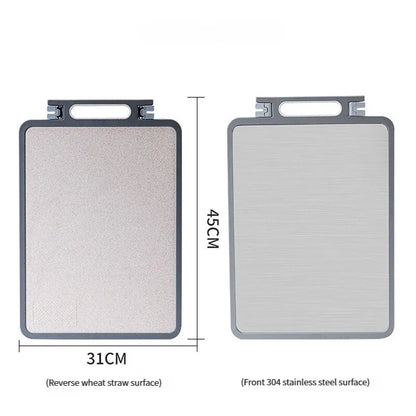 Stainless Steel 2-in-1 Cutting Board Food Grade Material Kneading Non-Stick Both Sides Available Home Cooking Dessert Daily Use