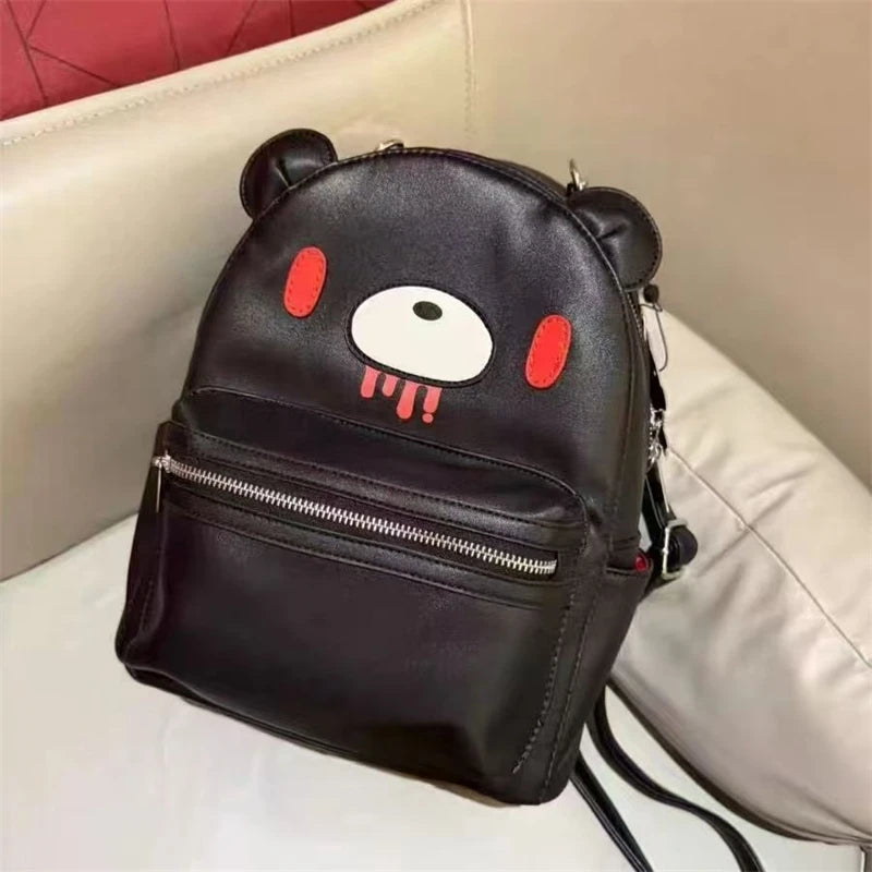 Violented Bear Cartoon Backpack Cute Gloomyed Bear Travel Student Computer Backpack With Pockets For Casual Daily Use School