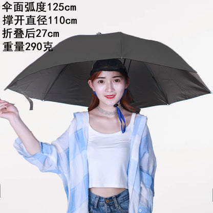 Extra Large 110cm Diameter Fishing Umbrella Hat Sunshade UV Protection Rain Cap Headwear Oversize Home Daily Use Umbrella