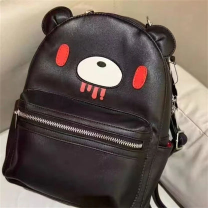 Violented Bear Cartoon Backpack Cute Gloomyed Bear Travel Student Computer Backpack With Pockets For Casual Daily Use School