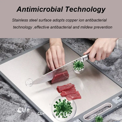 Stainless Steel 2-in-1 Cutting Board Food Grade Material Kneading Non-Stick Both Sides Available Home Cooking Dessert Daily Use