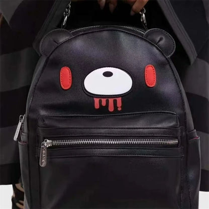 Violented Bear Cartoon Backpack Cute Gloomyed Bear Travel Student Computer Backpack With Pockets For Casual Daily Use School