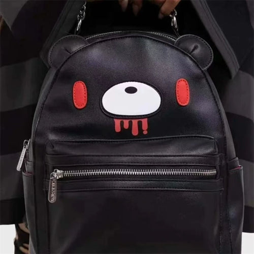Violented Bear Cartoon Backpack Cute Gloomyed Bear Travel Student Computer Backpack With Pockets For Casual Daily Use School