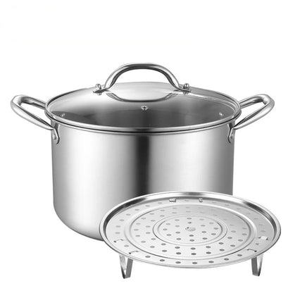 26/28CM Stainless Steel Soup Pot Kitchen Utensils Milk Boiling Water Cooking Daily Use Stockpot Pans With Lid Soup Sauce Pan
